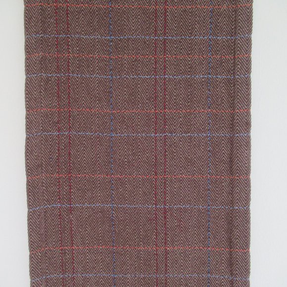 New Southern Living Table Runner 100% Cotton 14” x 72” Chevron Plaid Brown Multi - Picture 3 of 5